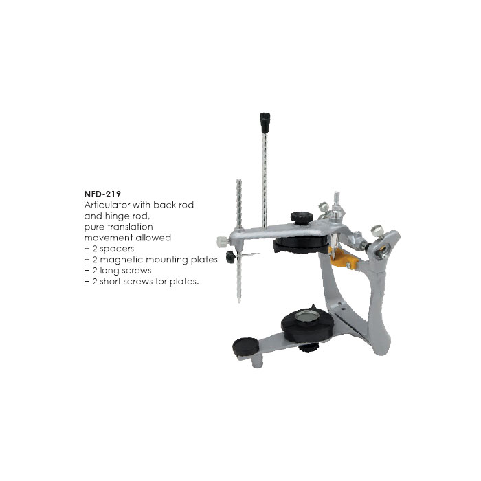 Articulator with back rod and hinge rod